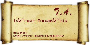 Türmer Annamária névjegykártya
